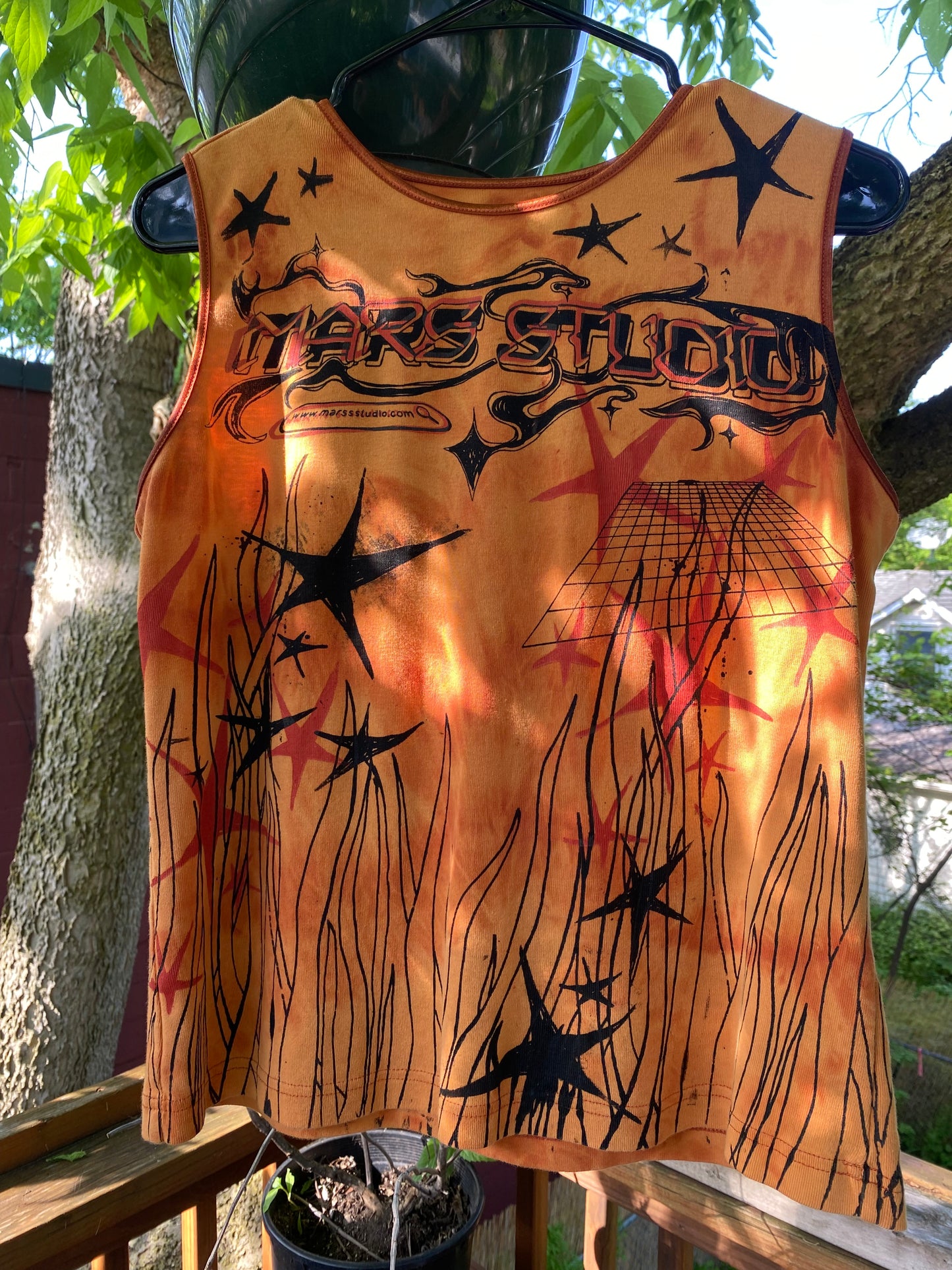 Burnt Orange Bleach Dye Tank