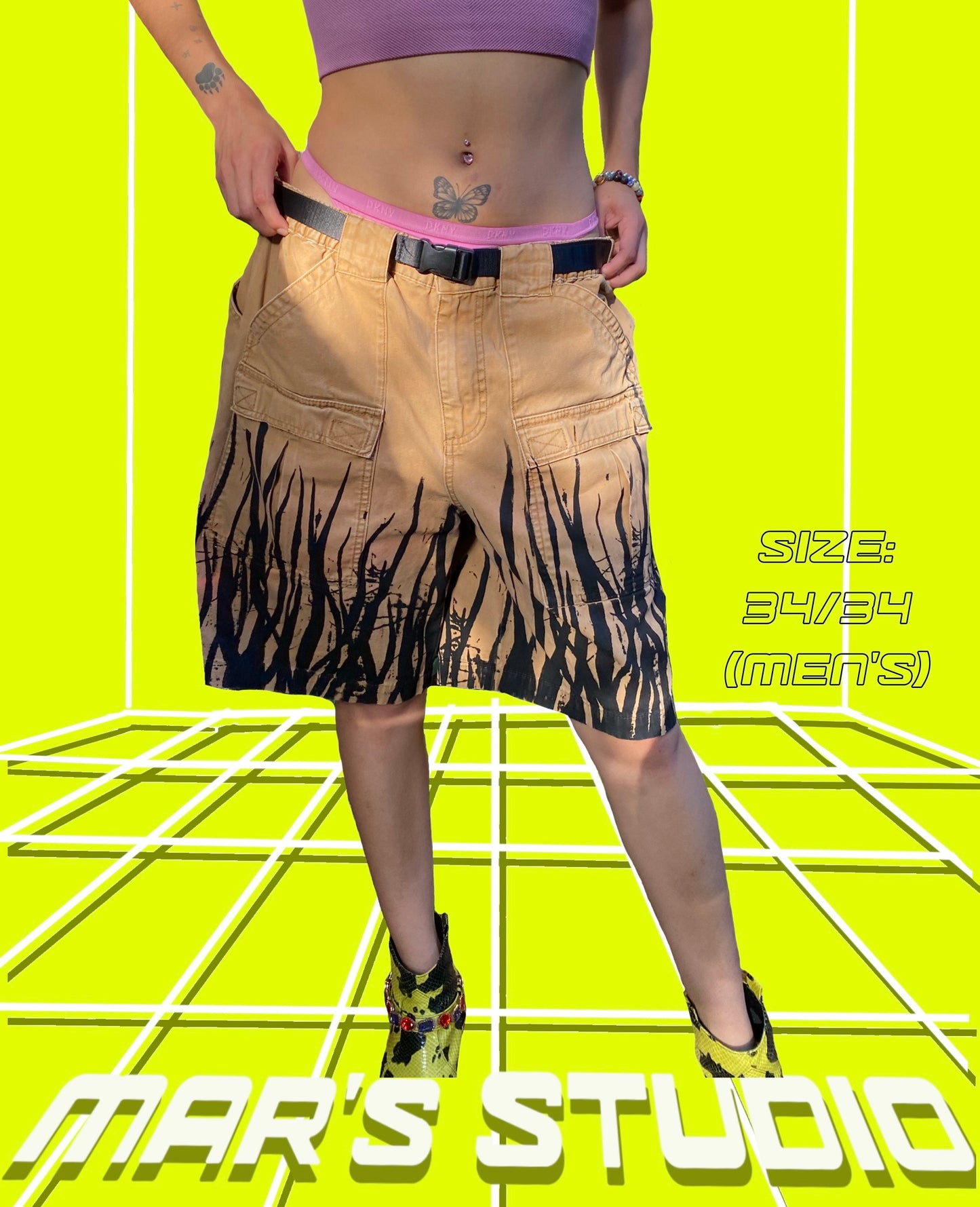 Black/ Yellow Boy Shorts