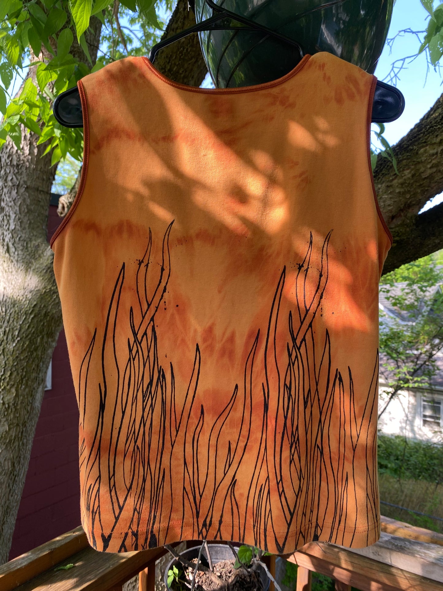 Burnt Orange Bleach Dye Tank