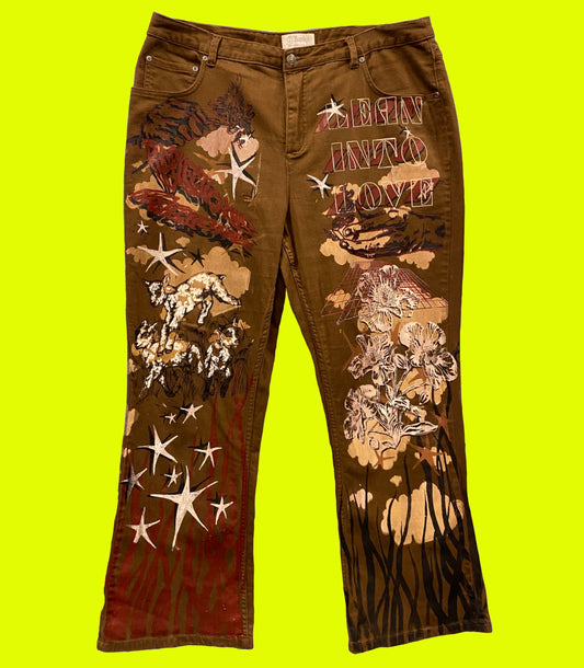 Lean into Love Brown Kick Flare