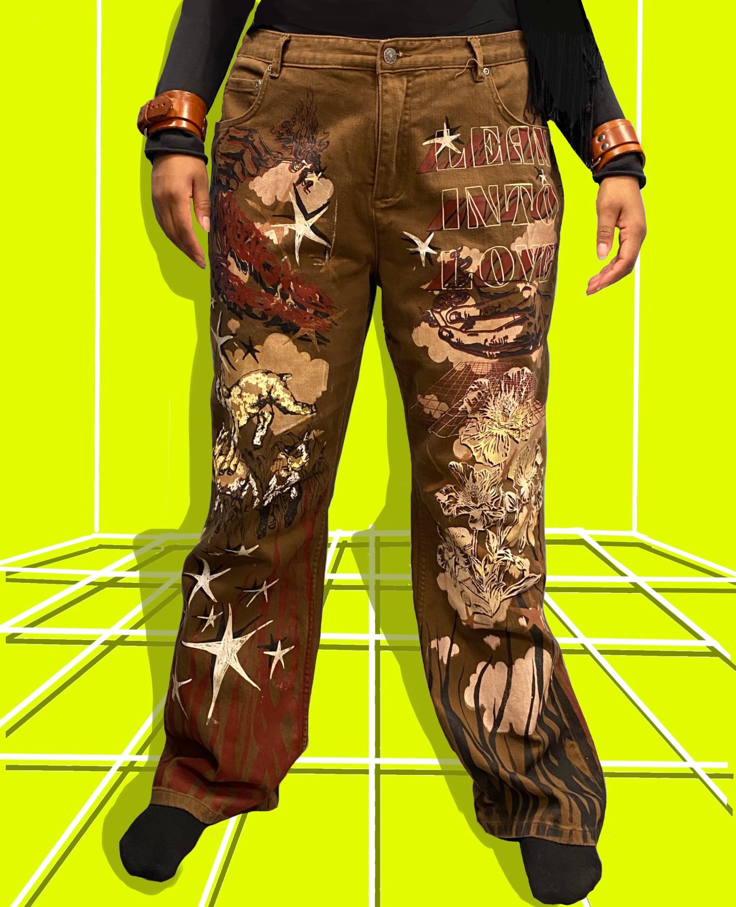 Lean into Love Brown Kick Flare