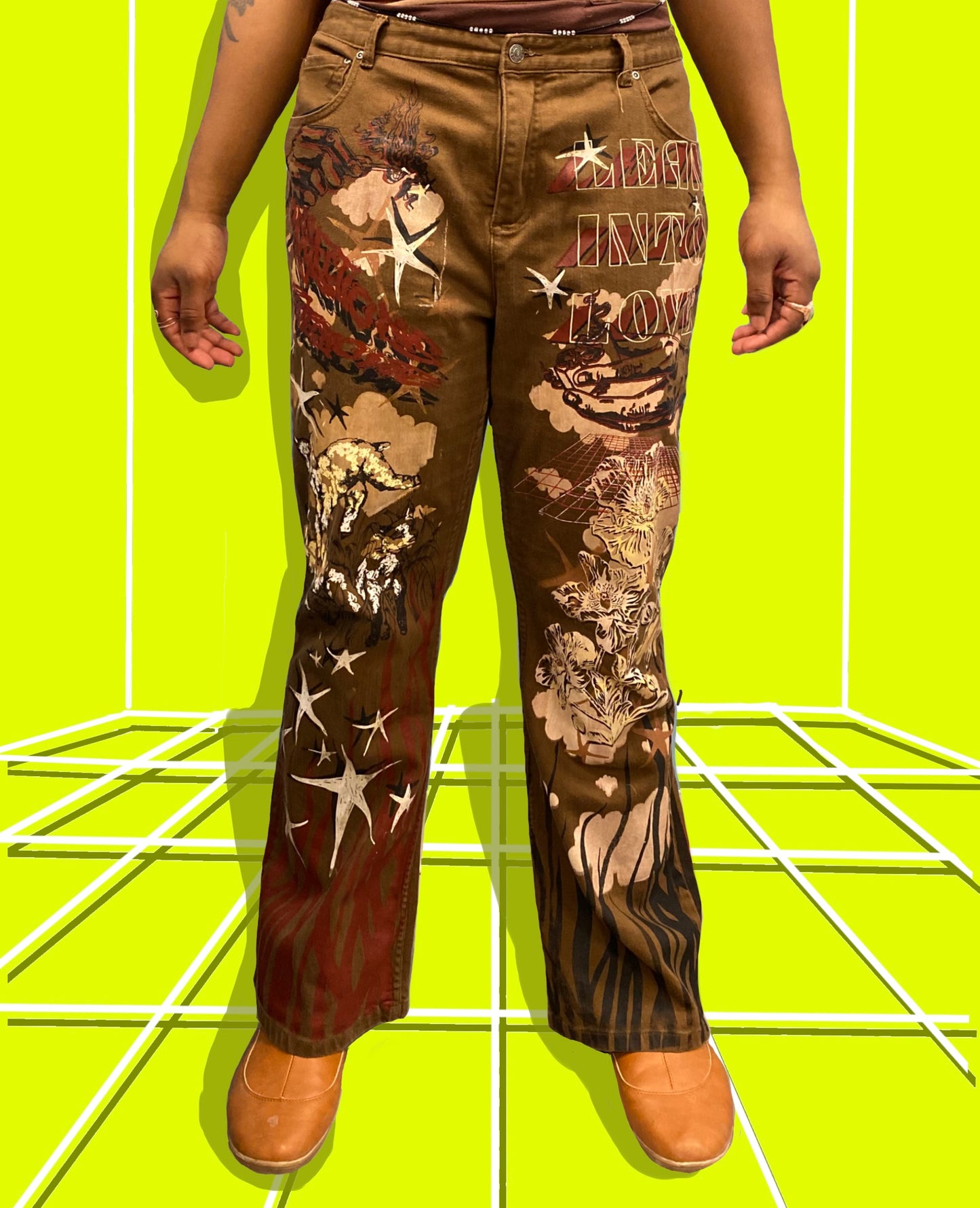 Lean into Love Brown Kick Flare