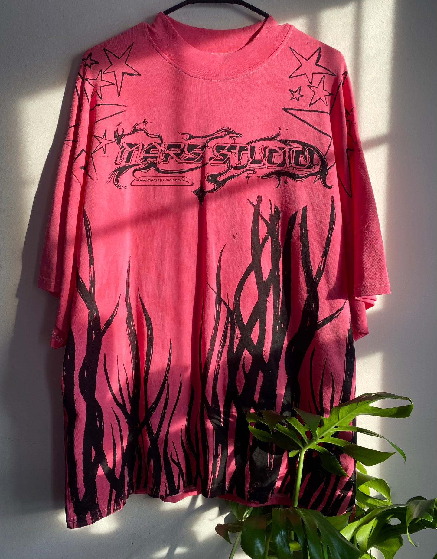 Bright Pink Mars Studio Logo tee