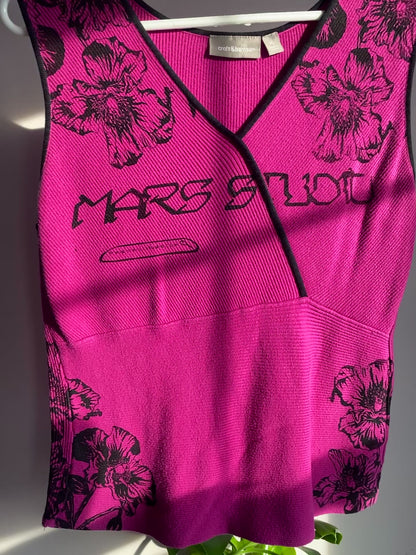 Contrast Magenta Knit Tank