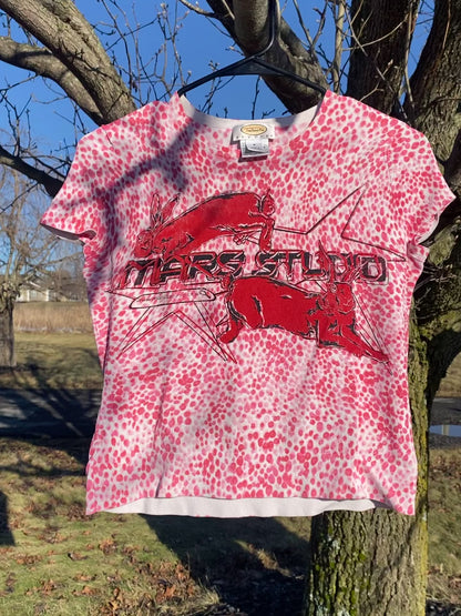 Pink and red baby tee